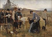 Erik Henningsen A wounded worker), oil painting